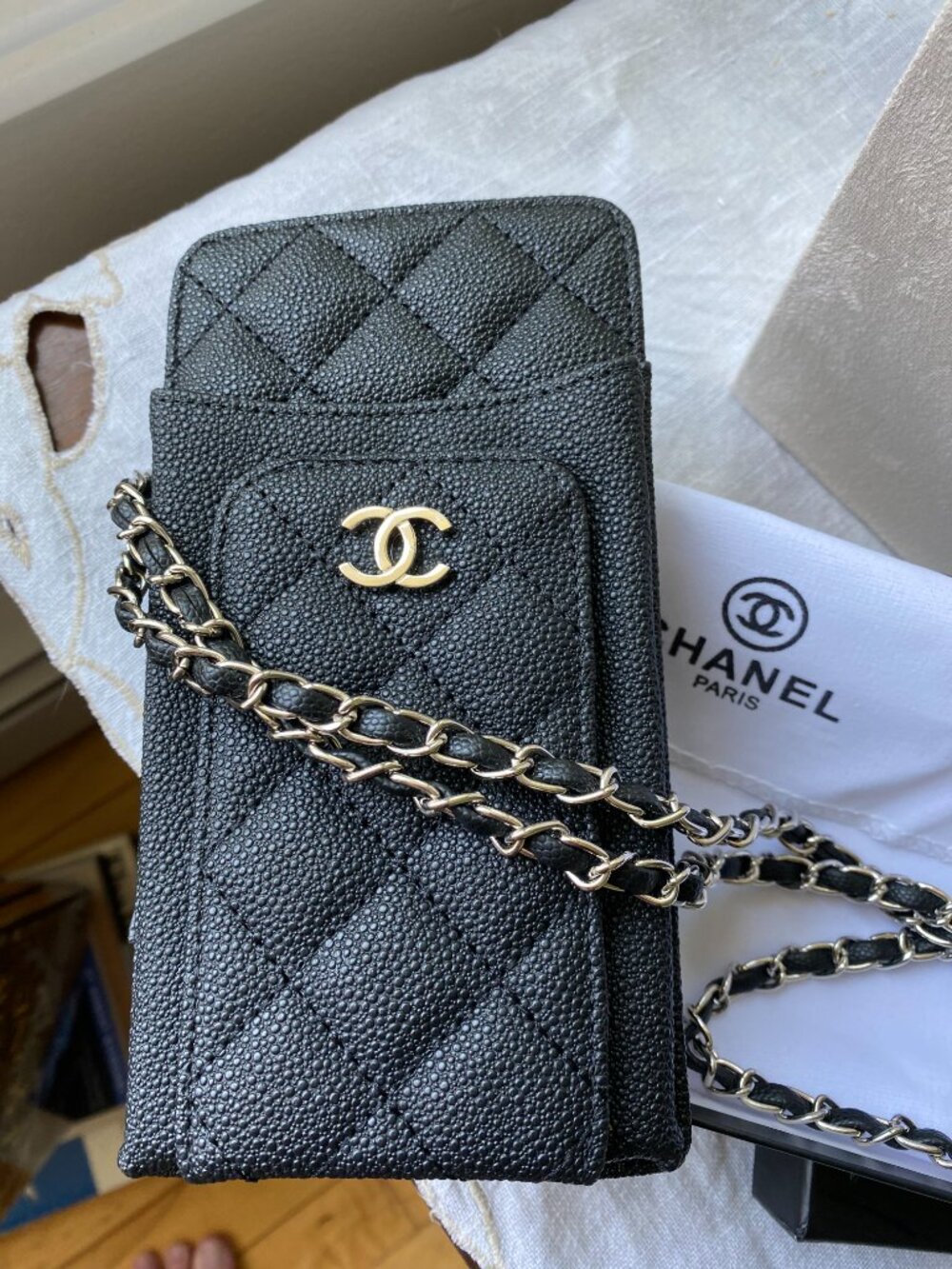 Selling Marked CHANEL Quilted Phone/Card Crossbody unsure of it's Authenticity